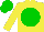 Silk - Yellow body, big-green disc, yellow arms, big-green cap