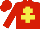 Silk - Red body, yellow cross of lorraine, red arms, red cap
