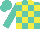 Silk - Turquoise, yellow blocks, turquoise cap