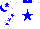Silk - White, blue star and collar, white sleeves, blue stars, white cap, blue star and visor