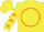 Silk - Yellow, orange circled d, orange dots on sleeves, yellow cap