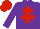 Silk - Purple, red cross of lorraine, red cap