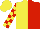Silk - Yellow and red halves, red blocks on yellow sleeves