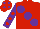 Silk - Red body, purple large spots, purple arms, red spots, red cap, purple spots