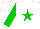Silk - White, green star, green sleeves, white cuffs