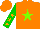 Silk - Neon orange, neon green star, green sleeves with orange stars
