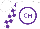 Silk - White, purple circled 'ch', purple blocks on sleeves