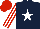Silk - Dark blue, white star, white and red stripes on sleeves, red cap