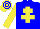 Silk - Big-blue body, yellow cross of lorraine, yellow arms, yellow cap, big-blue hooped