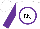 Silk - White, purple circled black 'rnj', white 'rnj' on purple sleeves
