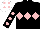 Silk - Black, pink triple diamond, black sleeves, pink spots, white cap, pink spots