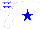 Silk - White body, blue-light star, blue-light arms, white halved, white cap, blue-light stars