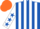 Silk - Royal Blue and White stripes, White sleeves, Royal Blue stars, Orange cap