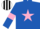 Silk - Royal blue, pink star, armlets, Black with White stripes cap