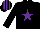 Silk - Black, purple star, black cap, purple stripes