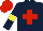 Silk - dark blue, red cross, Dark blue arms, yellow armlets, red cap