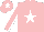 Silk - Baby pink, white star, baby pink sleeves, white seams, baby pink cap, white star