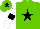 Silk - Light green, black star, white sleeves, black armlets, light green cap, black star