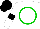 Silk - White, Green Circle, Black Armlets On White Sleeves, Black Cap