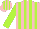 Silk - Pink body, lime green stripes, lime green arms, striped cap