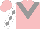 Silk - Pink, grey 'v', grey diamonds on white sleeves