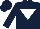 Silk - Dark blue, white inverted triangle