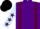Silk - Purple, Maroon braces, Light Blue sleeves, Maroon stars, Black cap
