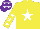 Silk - Yellow, white star, yellow sleeves, white stars, purple cap, white stars