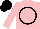 Silk - pink, black circle, pink sleeves, black cap
