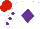 Silk - White, purple diamond, purple spots on sleeves, red cap