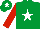 Silk - Emerald green, white star, red sleeves, emerald green cap, white star