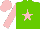 Silk - Light Green, pink star, pink arms, pink cap