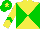 Silk - Yellow body, big-green diabolo, yellow arms, big-green chevron, big-green cap, yellow star