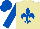 Silk - Beige, royal blue fleur de lys, royal blue sleeves and cap