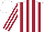 Silk - White body, garnet striped, white arms, garnet striped, white cap, garnet striped