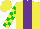 Silk - Yellow, Purple Stripe, Green And Yellow Blocks On Sleeves
