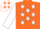 Silk - Orange, White stars and sleeves, White cap, Orange stars