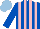 Silk - ROYAL BLUE and PINK stripes, ROYAL BLUE sleeves, LIGHT BLUE cap