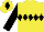 Silk - Yellow body, black diamond hoop, black arms, yellow cap, black diamond