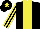 Silk - black, yellow stripe, yellow stripes on sleeves, black cap, yellow star