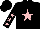 Silk - Black, pink star with 'jm' emblem on front and back, pink stars on sleeves
