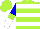 Silk - Lime, white hoops, lime band on blue and white halved sleeves, lime cap