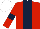 Silk - Red, dark blue stripe and armlets, white cap