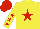 Silk - Yellow body, red star, yellow arms, red stars, red cap
