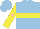 Silk - Light blue, yellow belt, pink star on yellow sleeves