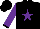 Silk - Black, purple star, purple sleeves, black cuffs, black cap