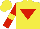 Silk - Yellow, red inverted triangle, yellow armlets on red sleeves