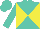 Silk - Turquoise and yellow diagonal quarters