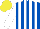 Silk - Royal Blue & White Stripes, white sleeves, yellow cap