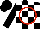 Silk - Black and white checked, red circle